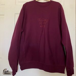 ADELE rolling in the deep burgundy crew neck - XL